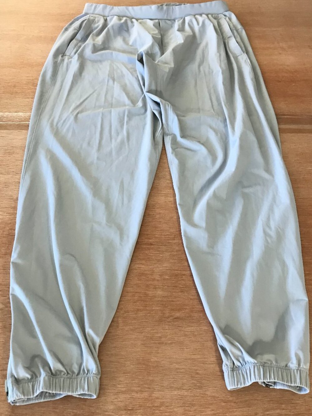 Lululemon Surge Jogger Pant Men L Gray Zip Pocket Tie Waist Ankle Zip Athleisure